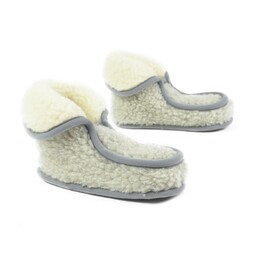 Kampol Bambosze wełniane merynos Granny szare jasne rozm.