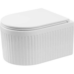 INVENA Miska WC podwieszana GLAMOUR ryflowana z deską