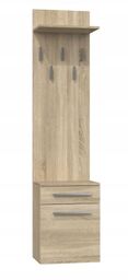 Wieszak, szafka na obuwie, duo, 50x35x180 cm, dąb