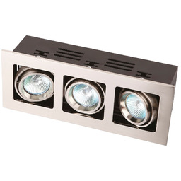 BOX III lampa sufitowa podtynkowa prostokątna metal szczotkowany