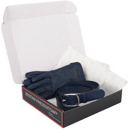 Zestaw prezent damski skórzany pasek rękawiczki pudełko premium