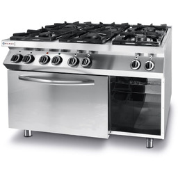 Hendi Kuchnia gazowa z 6 palnikami, otwartą szafką