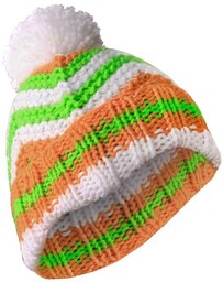 czapka zimowa MASTERDIS - BEANIE ZIG ZAG white/orange