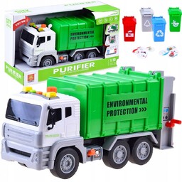 Śmieciarka Interaktywna Dla Dzieci 4 Kosze Wywrotka Światła