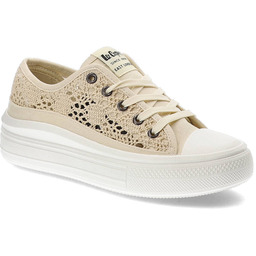 Beżowe Trampki Lee Cooper Damskie Buty Na Platformie