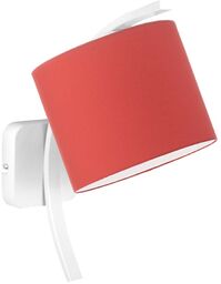 Biała lampa ścienna z czerwonym abażurem TEKSAS