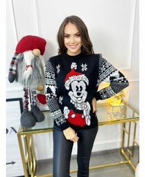 Sweterek Świąteczny Myszka Miki Czarny
