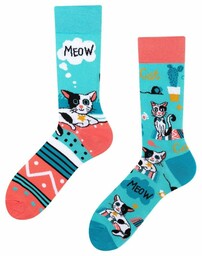 Todo Socks Cats,, Kotki, Kaktus, Kolorowe Skarpetki Kolor