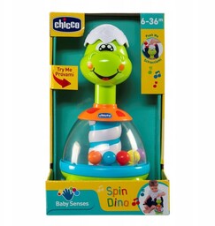 Chicco Dino kolorowy bączek z melodią zabawka interaktywna