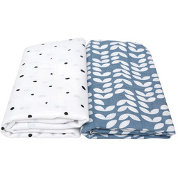 Motherhood Otulacz muślinowy bawełniany Premium 100x120cm Classic niebieski