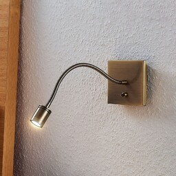 Lampa Ścienna Lindby, Mayar, antyczny mosiądz, sypialnia, metal,