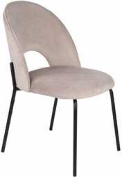 Krzesło do jadalni Molly, beżowe, tapicerowane, welurowe beżowe