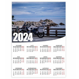 Kalendarz Plakatowy Ścienny 2024 Rok 50x70 Motocykle Turystyczne
