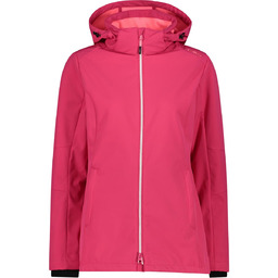 CMP damska kurtka Softshell z odpinanym kapturem, Fuxia,