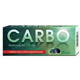 Carbo Medicinalis MF 250mg Węgiel leczniczy, 20 tabletek