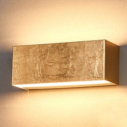 Lampa Ścienna Lindby, Quentin, złoty mosiężny, przedpokój, metal,