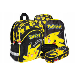 Plecak Przedszkolny Pokemon Pikachu worek piórnik St.Majewski