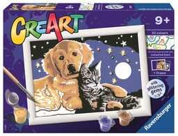 RAVENSBURGER Malowanie po numerach CreArt Pies z kotkiem