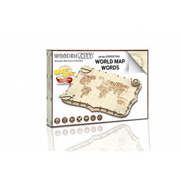 Wooden.City, puzzle 3D Mapa świata Expedition Series Słowa