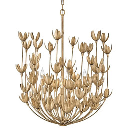 Quintiesse Łańcuchowy żyrandol Flora QN-FLORA6-GD kwiaty do jadalni