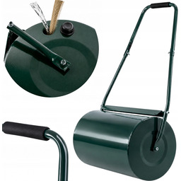 Walec do trawy ogrodowy metalowy 45L 60cm