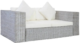 Elior Szara 2-osobowa sofa z rattanu - Belsano