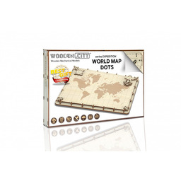 Wooden.City, puzzle 3D Mapa świata Expedition Series Kropki
