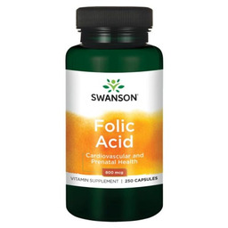 Swanson Kwas foliowy 800mcg 250kaps