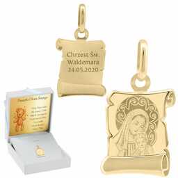 Złoty medalik Matka Boska i Jezusem pr. 585