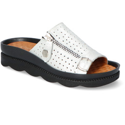 Klapki Venezia 31830 Srebrne nubuk