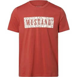 Mustang T-shirt męski Mężczyźni Bawełna czerwony nadruk
