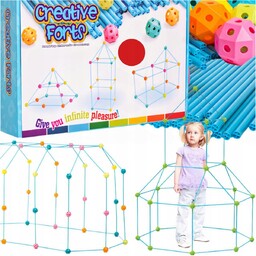 Woopie Duże Klocki Konstrukcyjne Namiot Zestaw Słomki Rurki