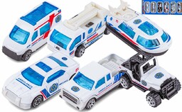 AUTKA zestaw resoraków 6w1 RESORAKI POGOTOWIE karetka ambulans