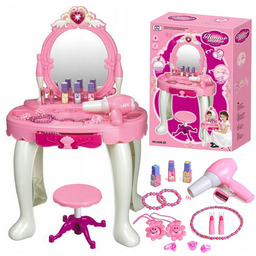 Toaletka Dla Dziewczynki Taboret Lustro Suszarka Na Baterie