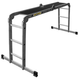 Drabina aluminiowa uniwersalna 4x3 PRO tłoczona podestem DRABEST