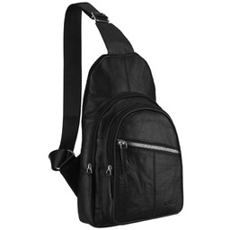 Czarny plecak miejski na jedno ramię wykonany ze