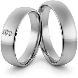 Obrączki ślubne palladowe 5 mm z brylantami -