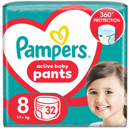 Pampers Active Baby Pants Pieluchomajtki, rozmiar 8, 32
