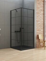 Kabina prysznicowa 90x90 prawa D-0285A/D-0121B New Soleo Black