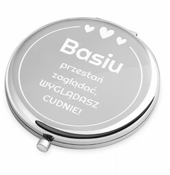 Lusterko okrągłe srebrne z grawerem dla niej