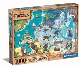 Puzzle 1000 Story Maps Frozen - Clementoni