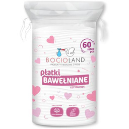 BOCIOLAND Płatki kosmetyczne dla niemowląt 100% bawełniane, 60