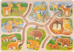 Układanki dla dzieci labirynt Leśne zwierzęta 57749-Goki, puzzle
