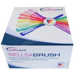 Wellsamed - Szczoteczki jednorazowe z pastą 100 szt.