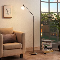 Lampa Podłogowa Lindby, Gwendolin, metaliczny, salon, metal, nowoczesny