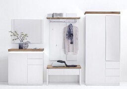 Lustro do przedpokoju białe 90 x 68 cm