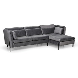Sofa aksamit ELIE, szara