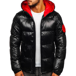 Czarna pikowana kurtka męska zimowa Denley 99311