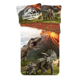 Pościel bawełniana 140x200 Park Jurajski dinozaury wulkan Jurassic