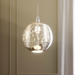 Lampa Wisząca Lucande, Hayley, transparentny, salon, szkło, nowoczesny